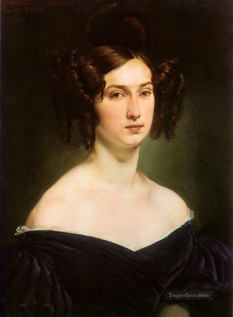 ritratto della contessa luigia douglas scotti d adda Romanticism Francesco Hayez Oil Paintings